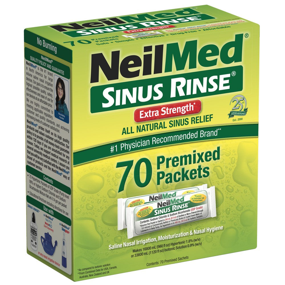 NeilMed Sinus Rinse Extra Strength 70 Premixed Packets