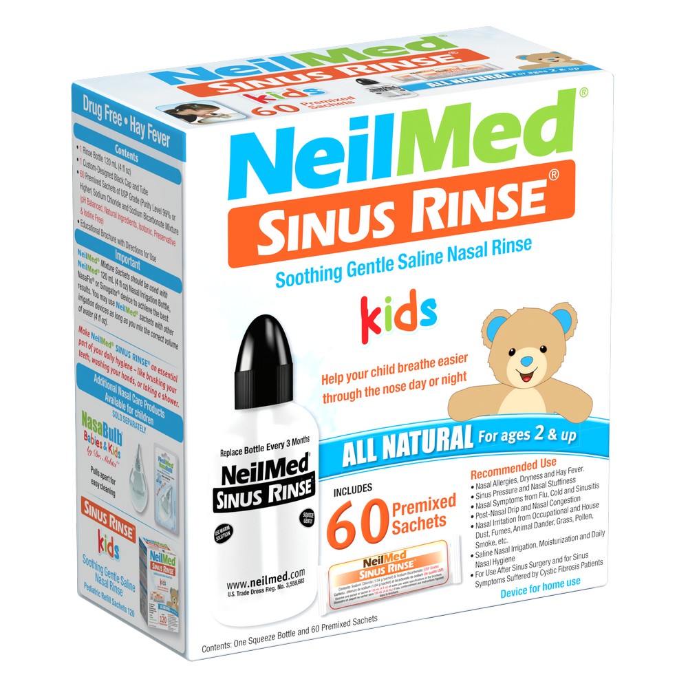 NeilMed Sinus Rinse Kids Kit with 60 Premixed Packets