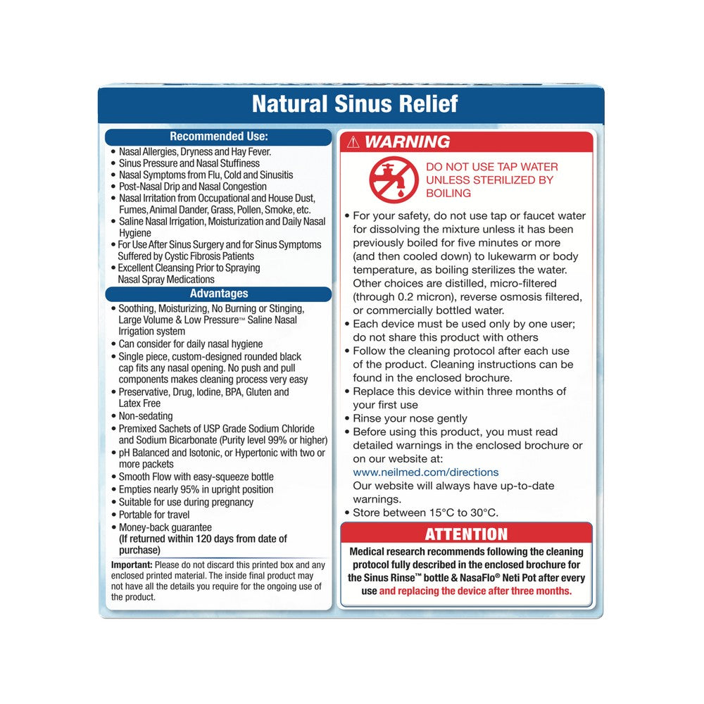 Sinus Rinse Kit with 60 Packets