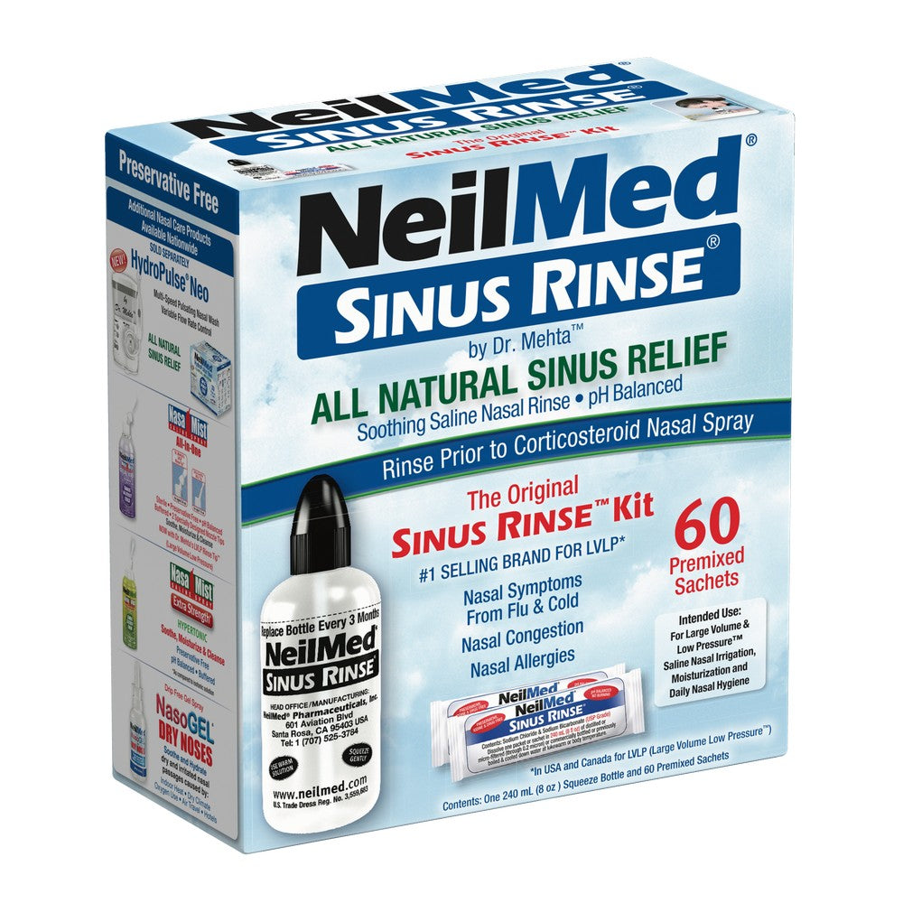 NeilMed Sinus Rinse Kit with 60 Premixed Packets