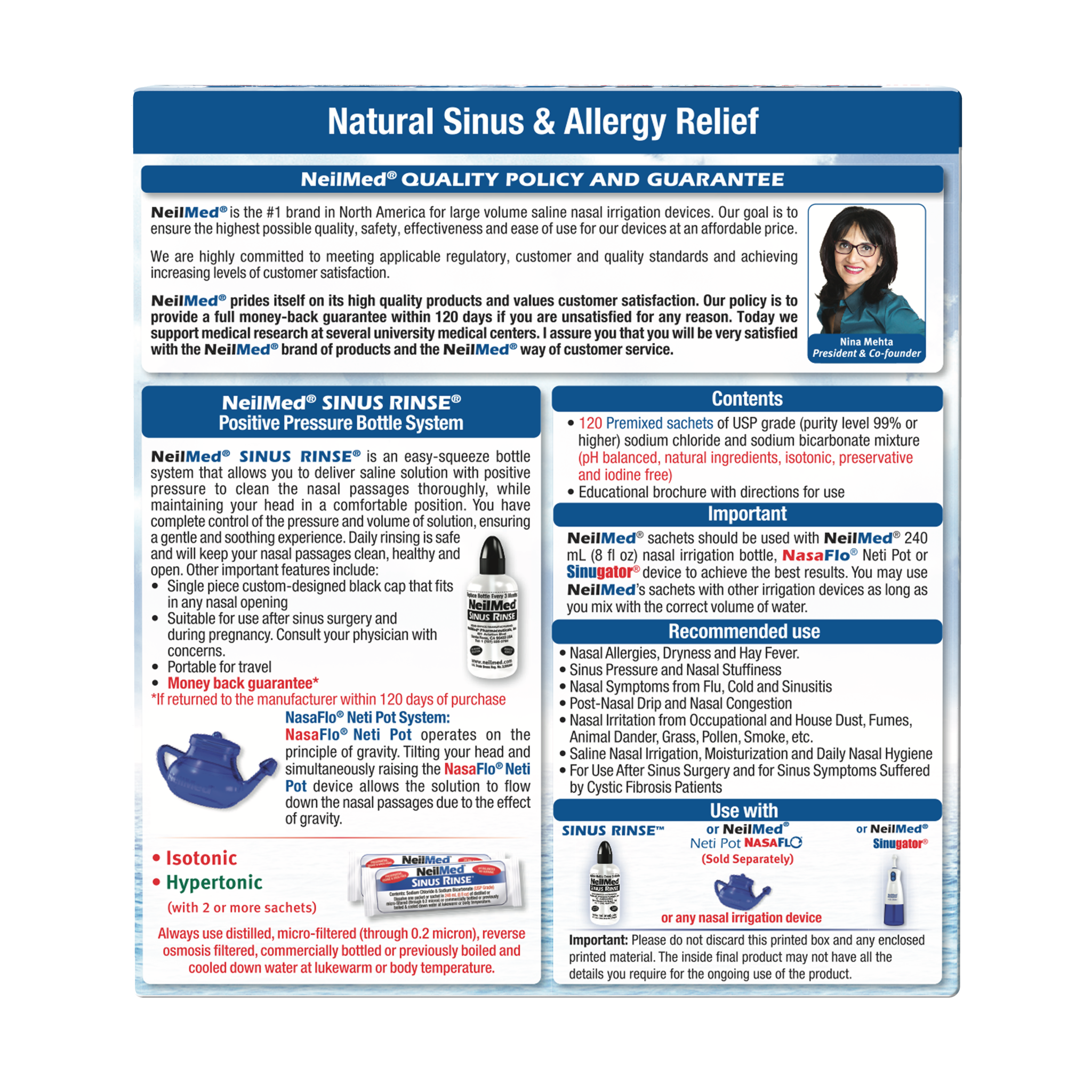 Sinus Rinse 120 Regular Premixed Packets